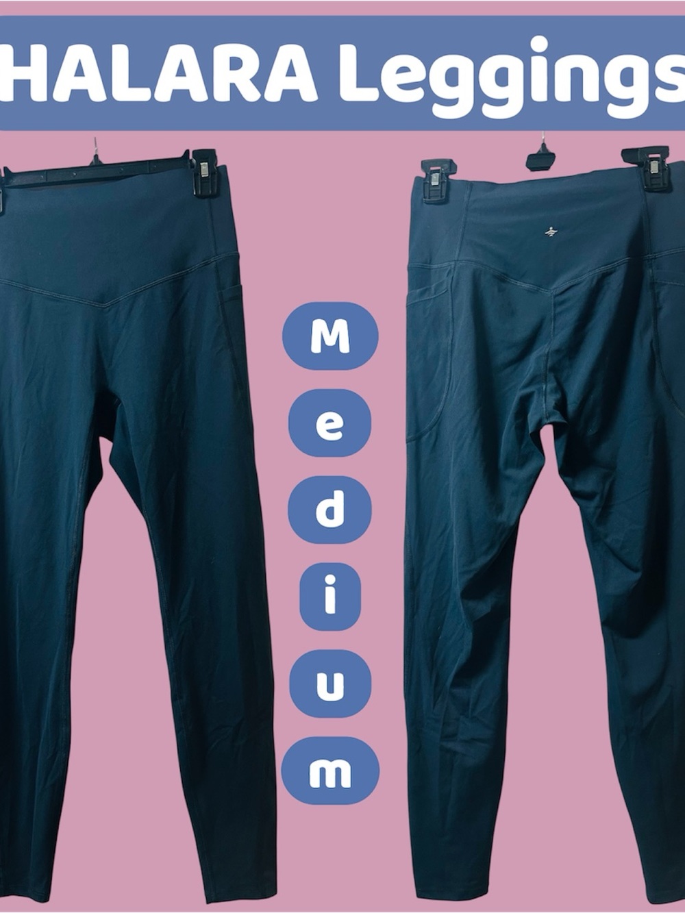 HALARA Medium High-Waist Leggings in carbon blue nwot